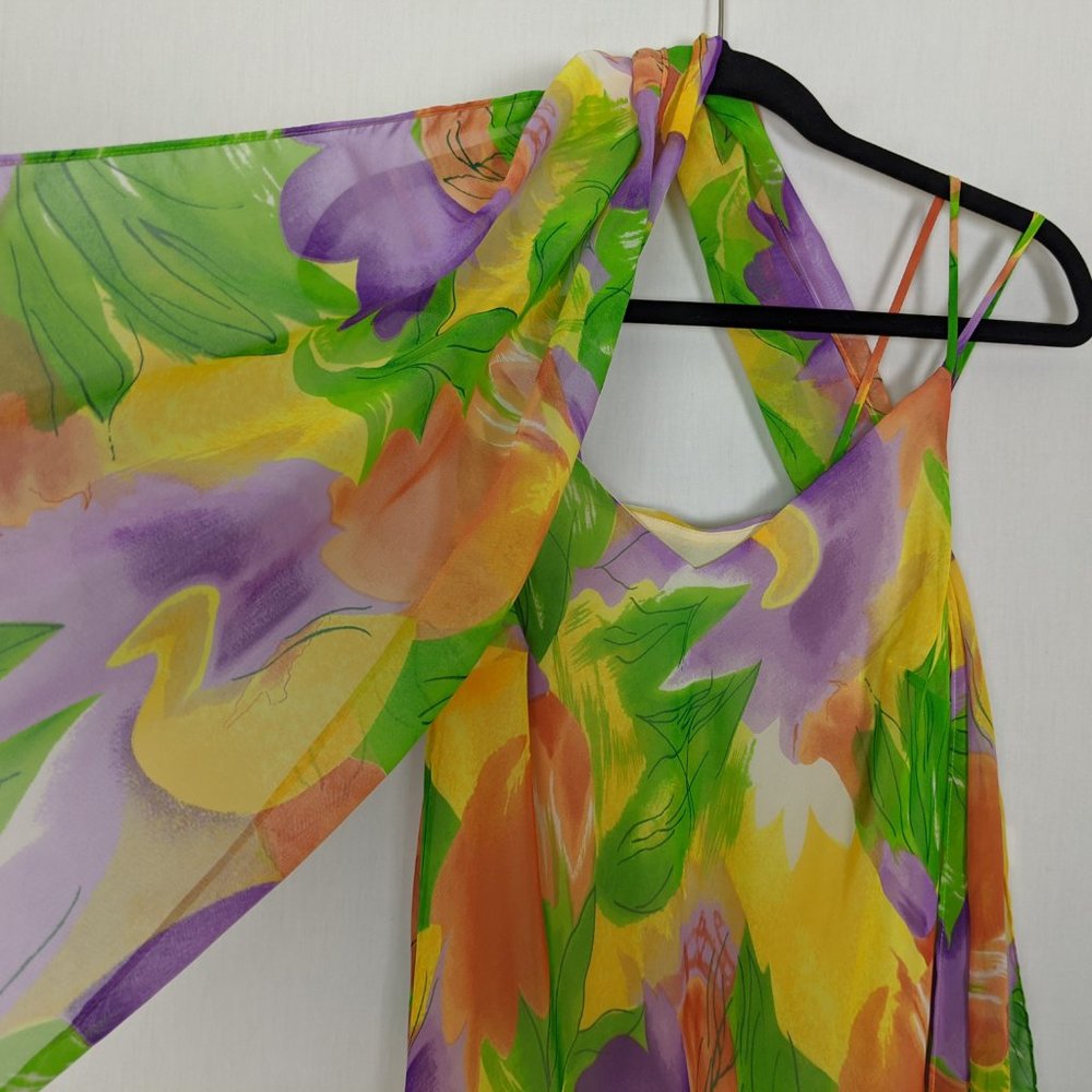 Nina Austin summer colorful maxi dress M - Picture 7 of 10